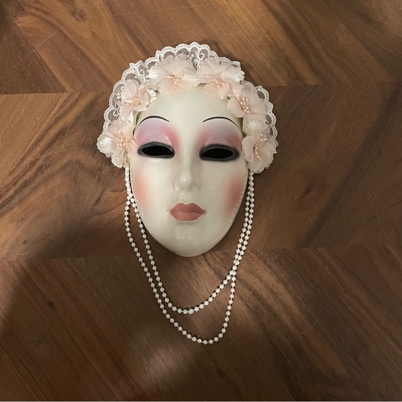 clay art | Wall Decor | Vintage Clay Art Deco Flapper Deco Mask Beauty ...
